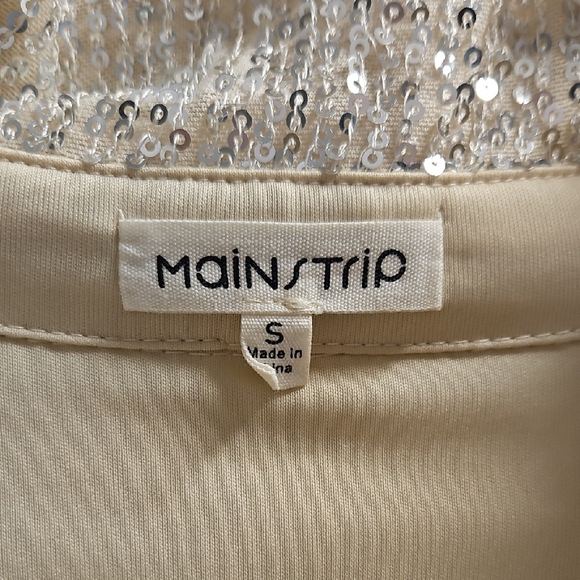 Main Strip Gold Sequin Oversized Button Up Shirt Size Small - Picture 7 of 8